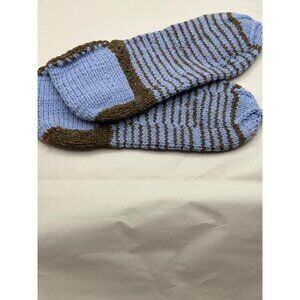 Hand-Knitted Made Striped Knit Slippers House Socks Warm Fall‎ Winter Wear